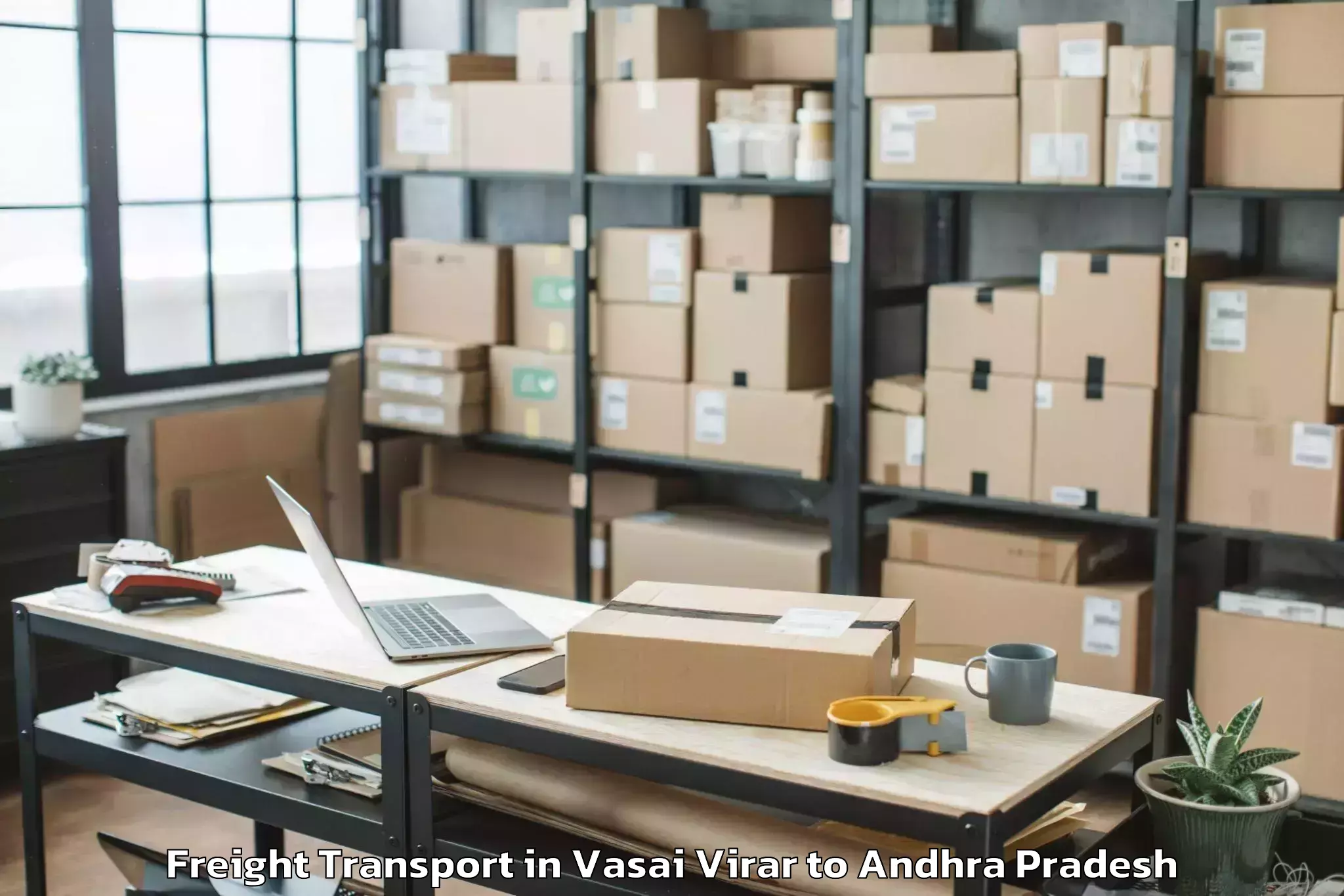 Get Vasai Virar to Ponnuru Freight Transport